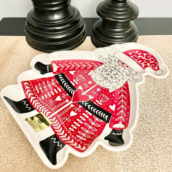 New SANTA CLAUS Ceramic Platter Plate - Picture 4 of 5